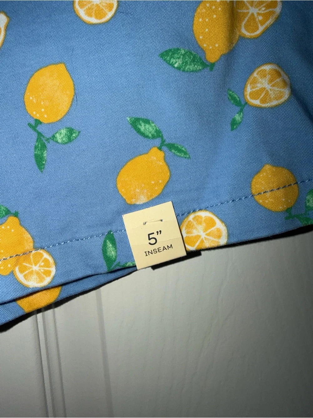 St. John's Bay Blue Lemon Print Shorts - Picture 7 of 8